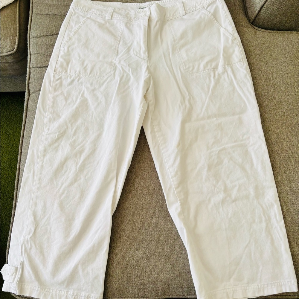Coldwater Creek Women’s U.S. 14 Casual Cropped White Pants